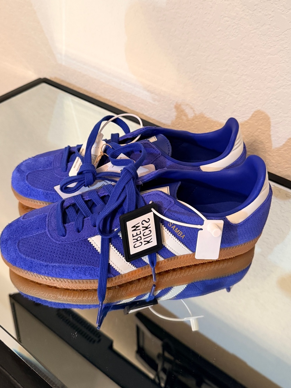 adidas Samba Suede Men's Sneakers - Blue with White Stripes